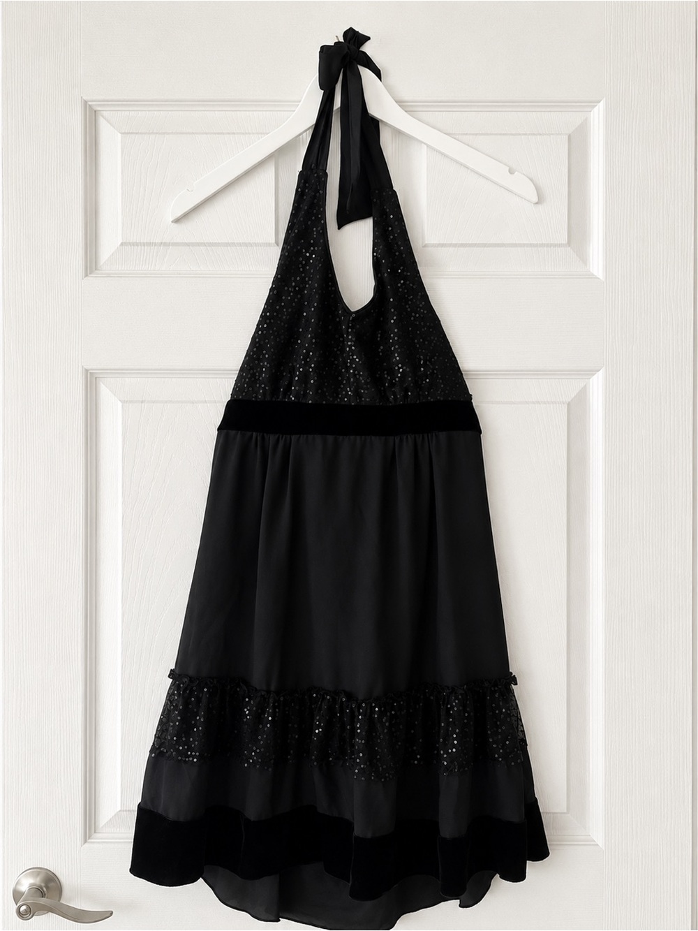 Y2K Limited Too Black Sequin Halter Girls Dress Vacation Outfit